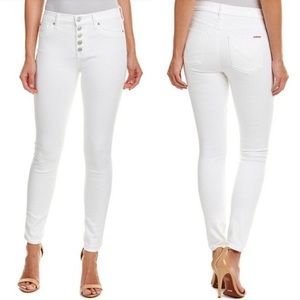 Hudson High Rise White Skinny Jeans